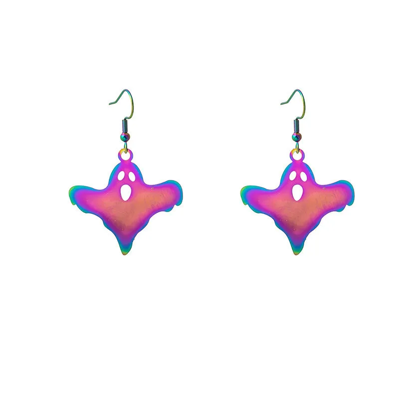 Wholesale Halloween Funny Colorful Gradient Electroplating Color Matching Earrings