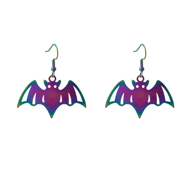 Wholesale Halloween Funny Colorful Gradient Electroplating Color Matching Earrings