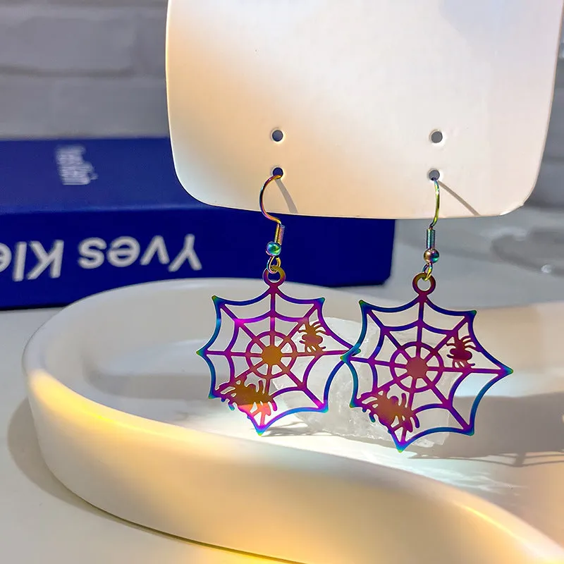 Wholesale Halloween Funny Colorful Gradient Electroplating Color Matching Earrings