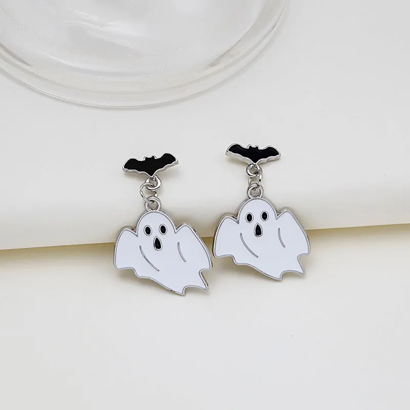 Wholesale Halloween Funny Exaggerated Skull Ghost Cross Earrings