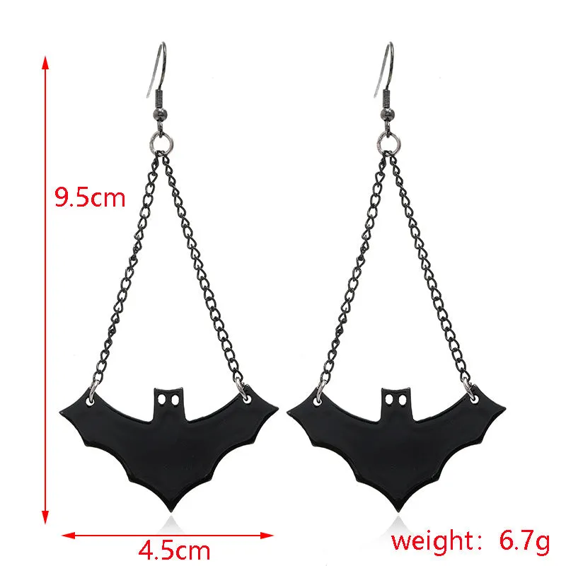 Wholesale Halloween Funny Personality Skull Spider Dripping Oil Earrings