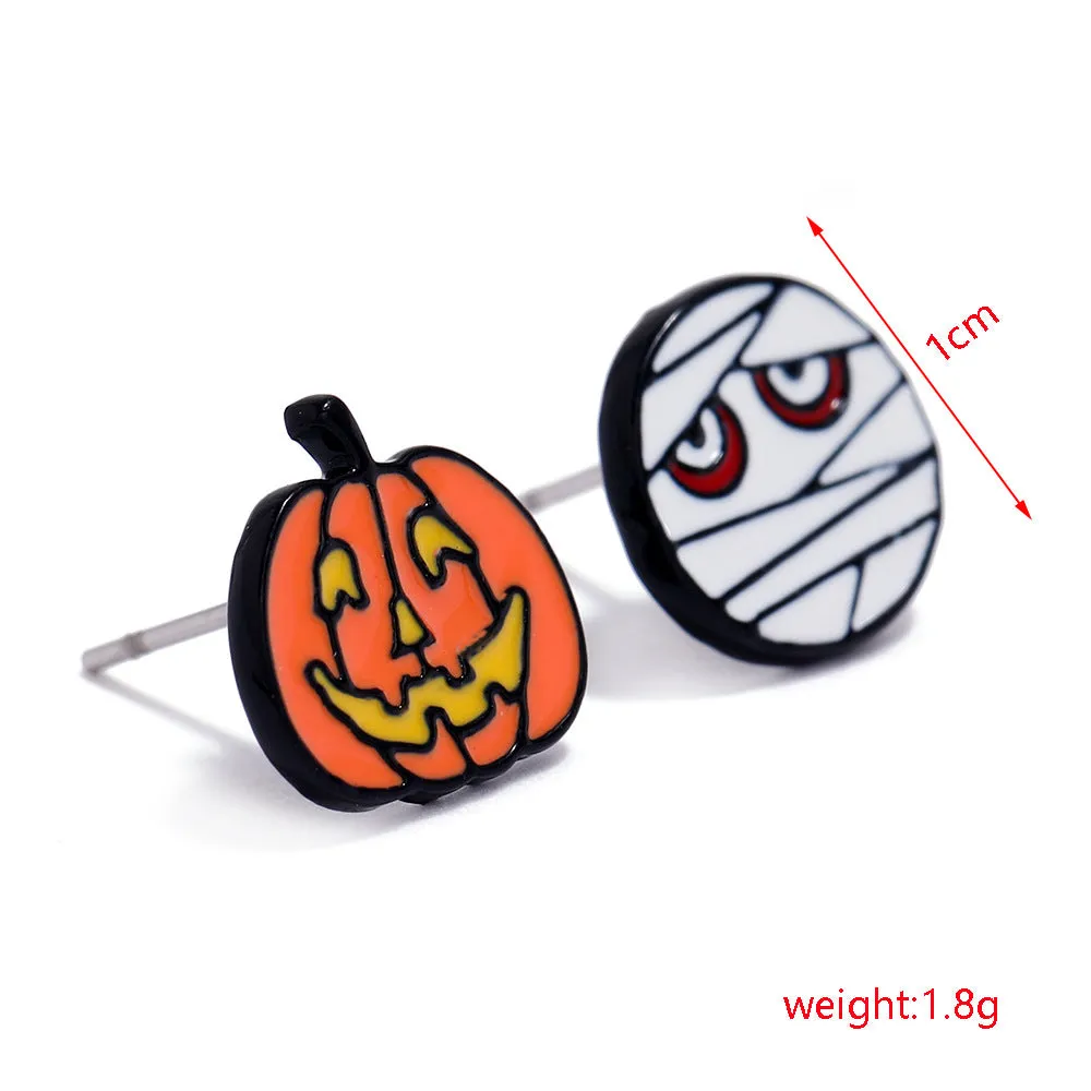 Wholesale Halloween Funny Personality Skull Spider Dripping Oil Earrings