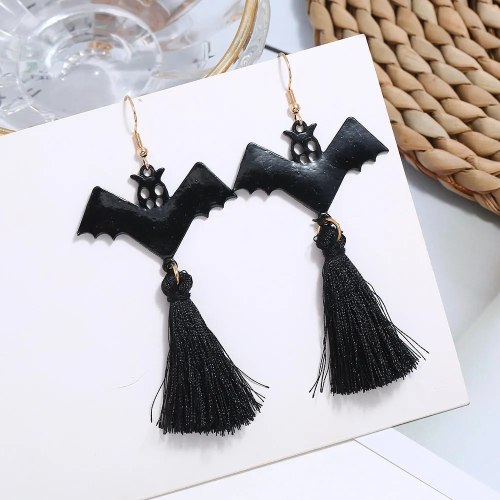 Wholesale Halloween Funny Personality Skull Spider Dripping Oil Earrings