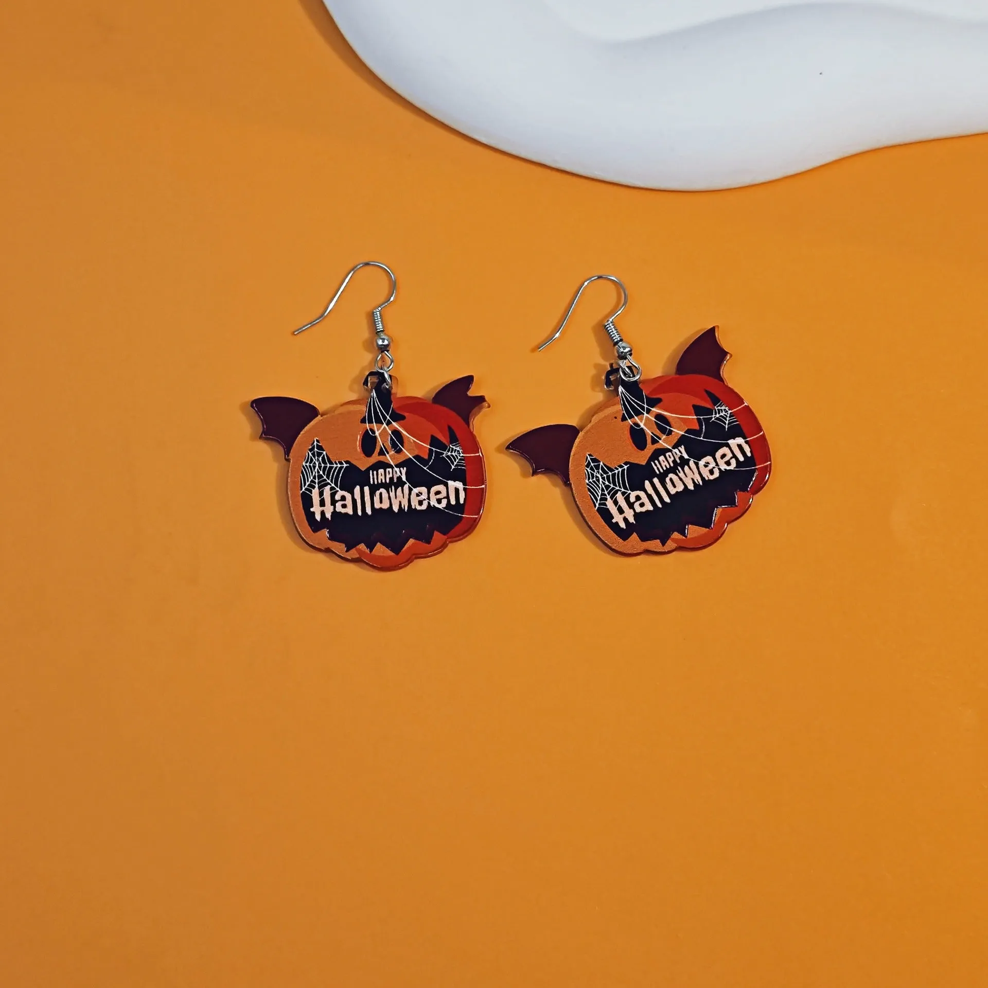 Wholesale Halloween Funny Trend Ghost Pumpkin Acrylic Earrings