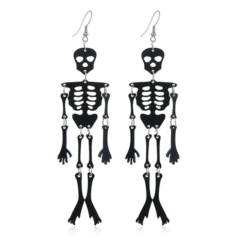 Wholesale  Halloween Ghost Head Luminous Skull Resin Earrings