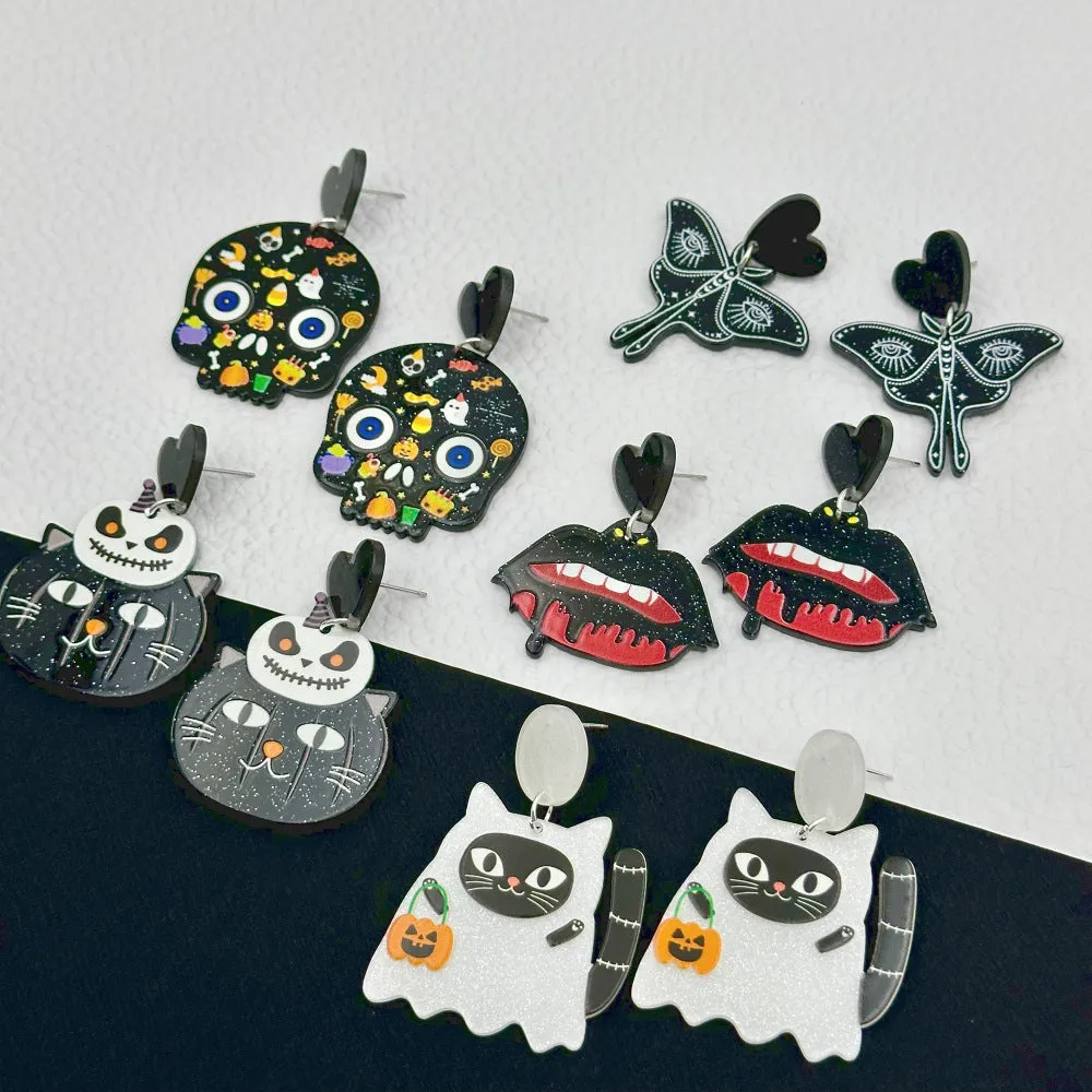 Wholesale Halloween Ghost Pumpkin Cartoon Animal Acrylic Earrings