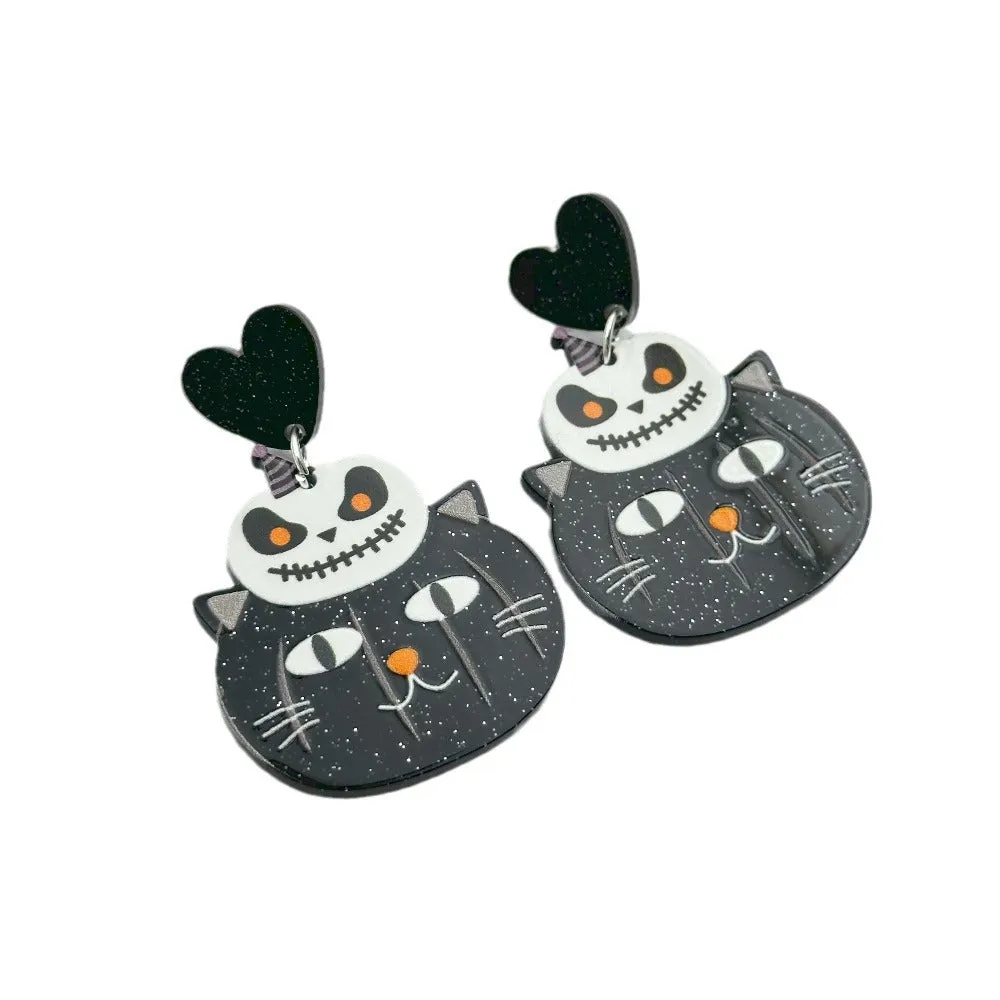 Wholesale Halloween Ghost Pumpkin Cartoon Animal Acrylic Earrings