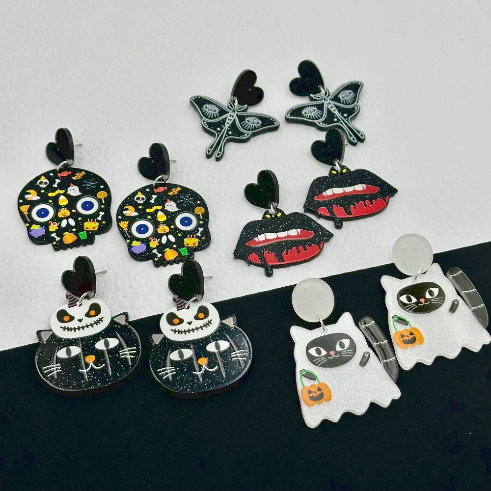 Wholesale Halloween Ghost Pumpkin Cartoon Animal Acrylic Earrings