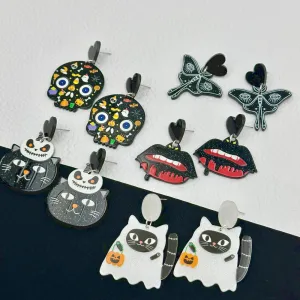 Wholesale Halloween Ghost Pumpkin Cartoon Animal Acrylic Earrings