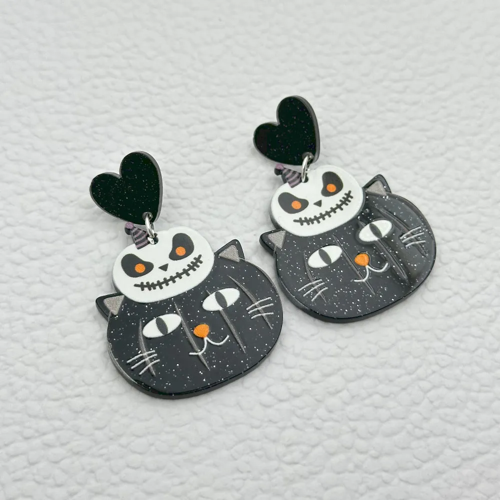 Wholesale Halloween Ghost Pumpkin Cartoon Animal Acrylic Earrings