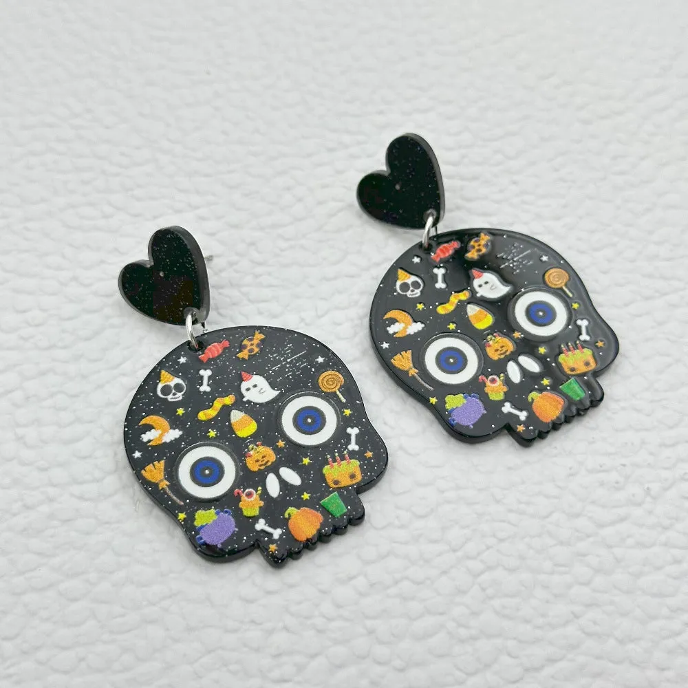 Wholesale Halloween Ghost Pumpkin Cartoon Animal Acrylic Earrings