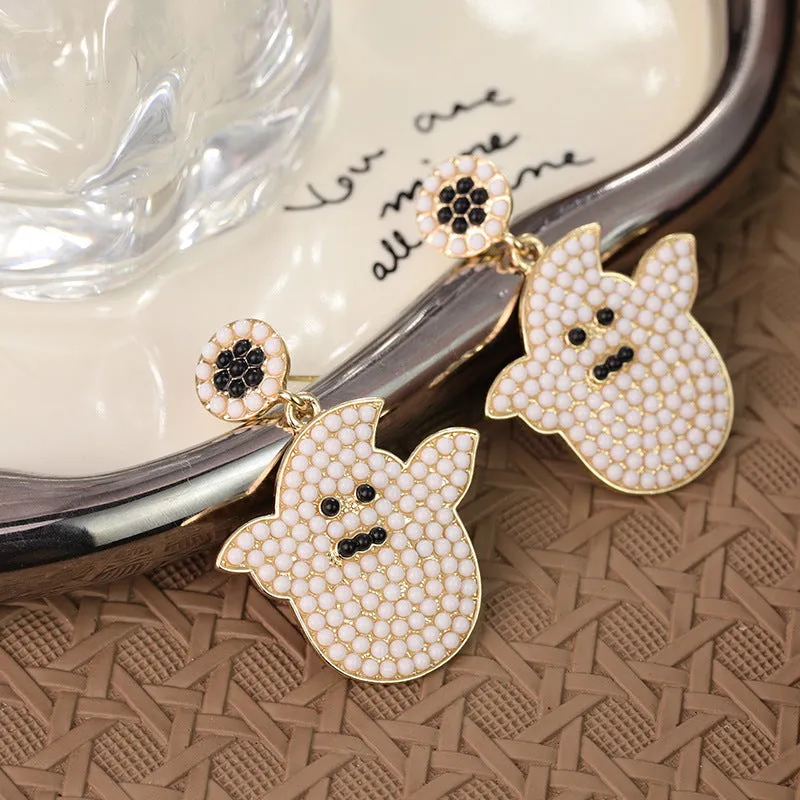 Wholesale Halloween Ghost Rice Bead Earrings