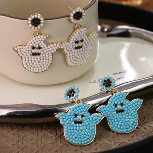 Wholesale Halloween Ghost Rice Bead Earrings