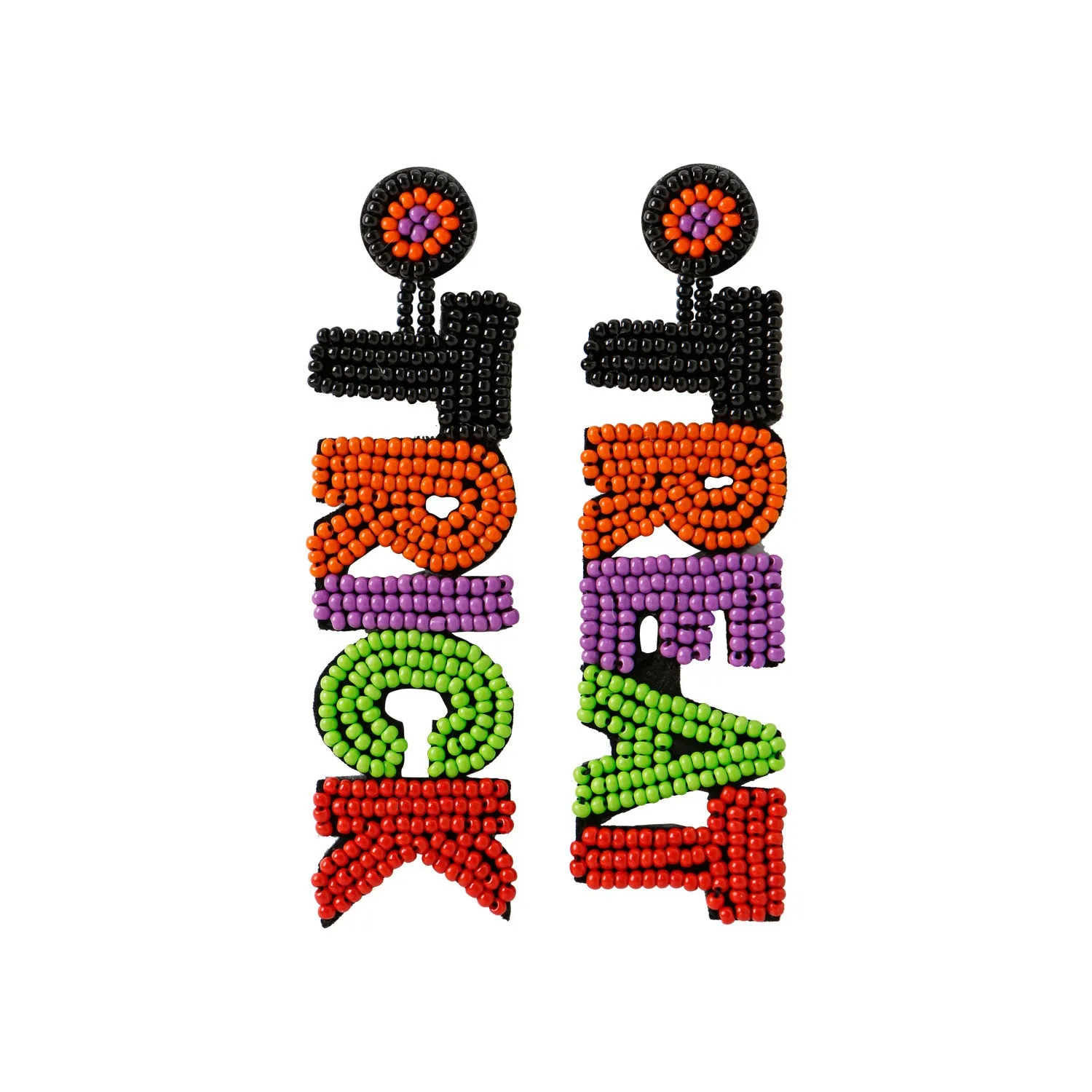 Wholesale Halloween Hat Ghost Creative Rice Bead Pumpkin Bat Exaggerated Earrings