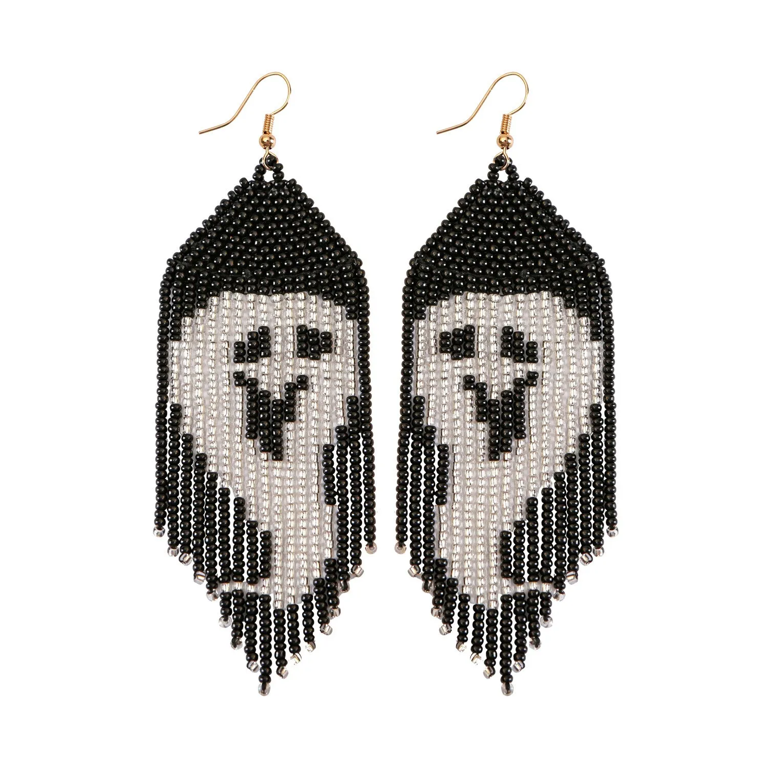Wholesale Halloween Hat Ghost Creative Rice Bead Pumpkin Bat Exaggerated Earrings
