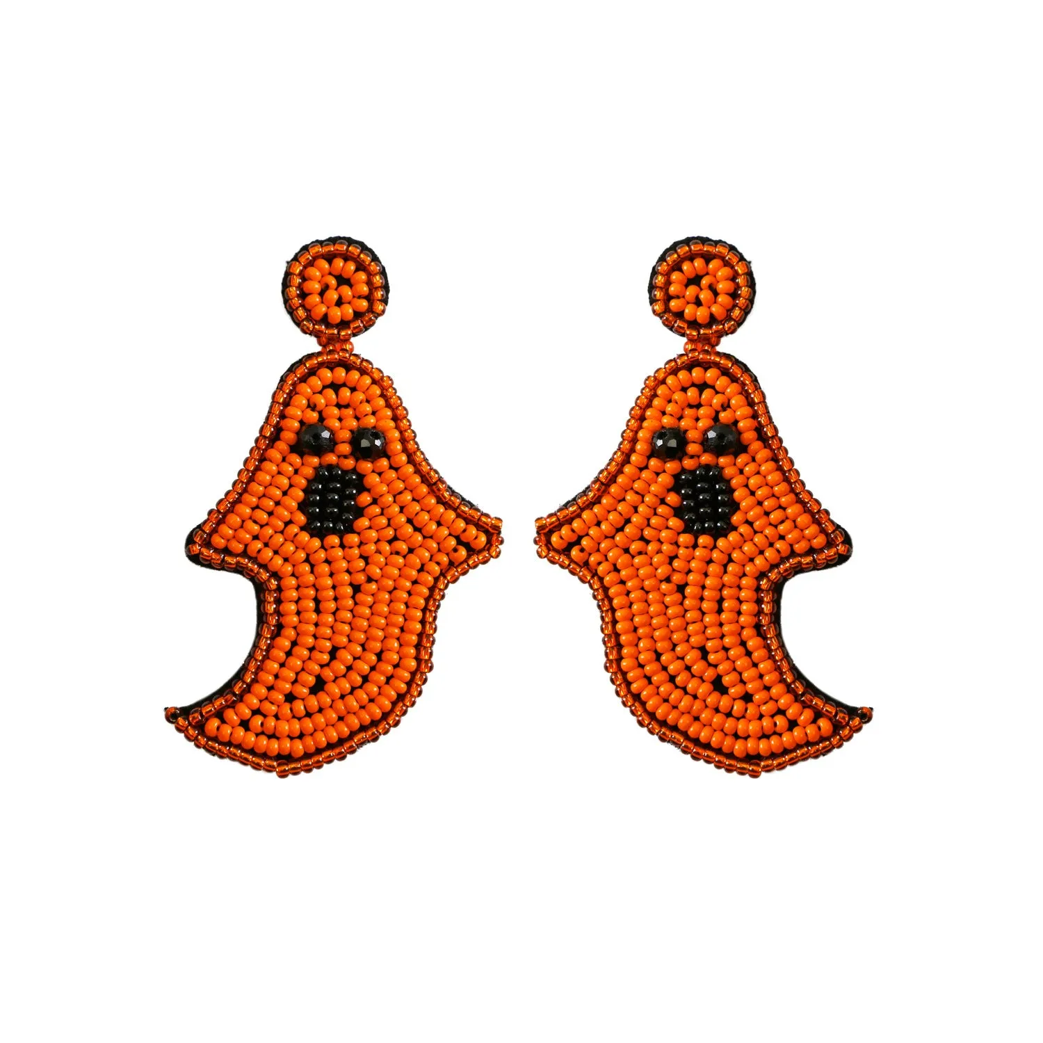 Wholesale Halloween Hat Ghost Creative Rice Bead Pumpkin Bat Exaggerated Earrings