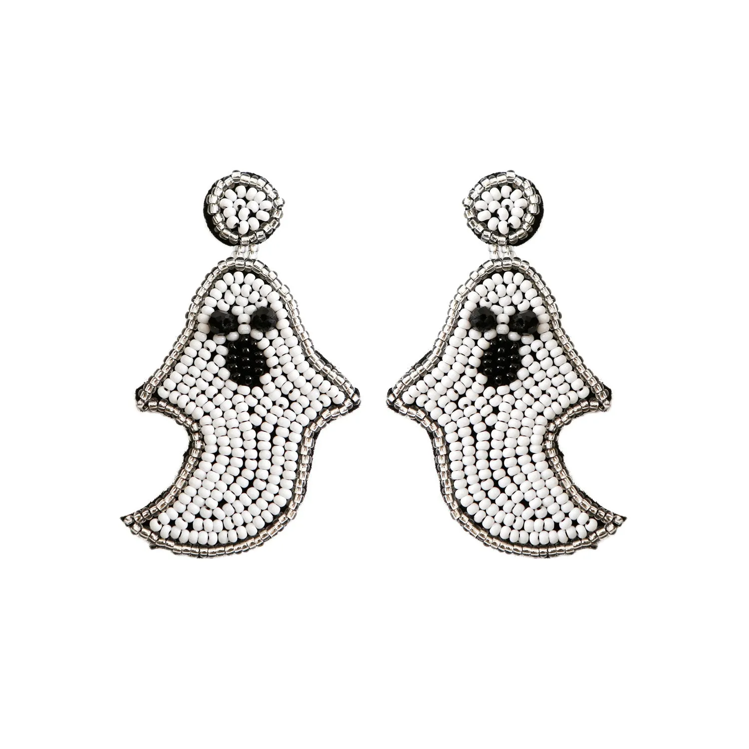 Wholesale Halloween Hat Ghost Creative Rice Bead Pumpkin Bat Exaggerated Earrings