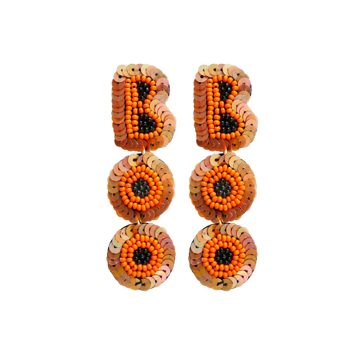Wholesale Halloween Hat Ghost Creative Rice Bead Pumpkin Bat Exaggerated Earrings