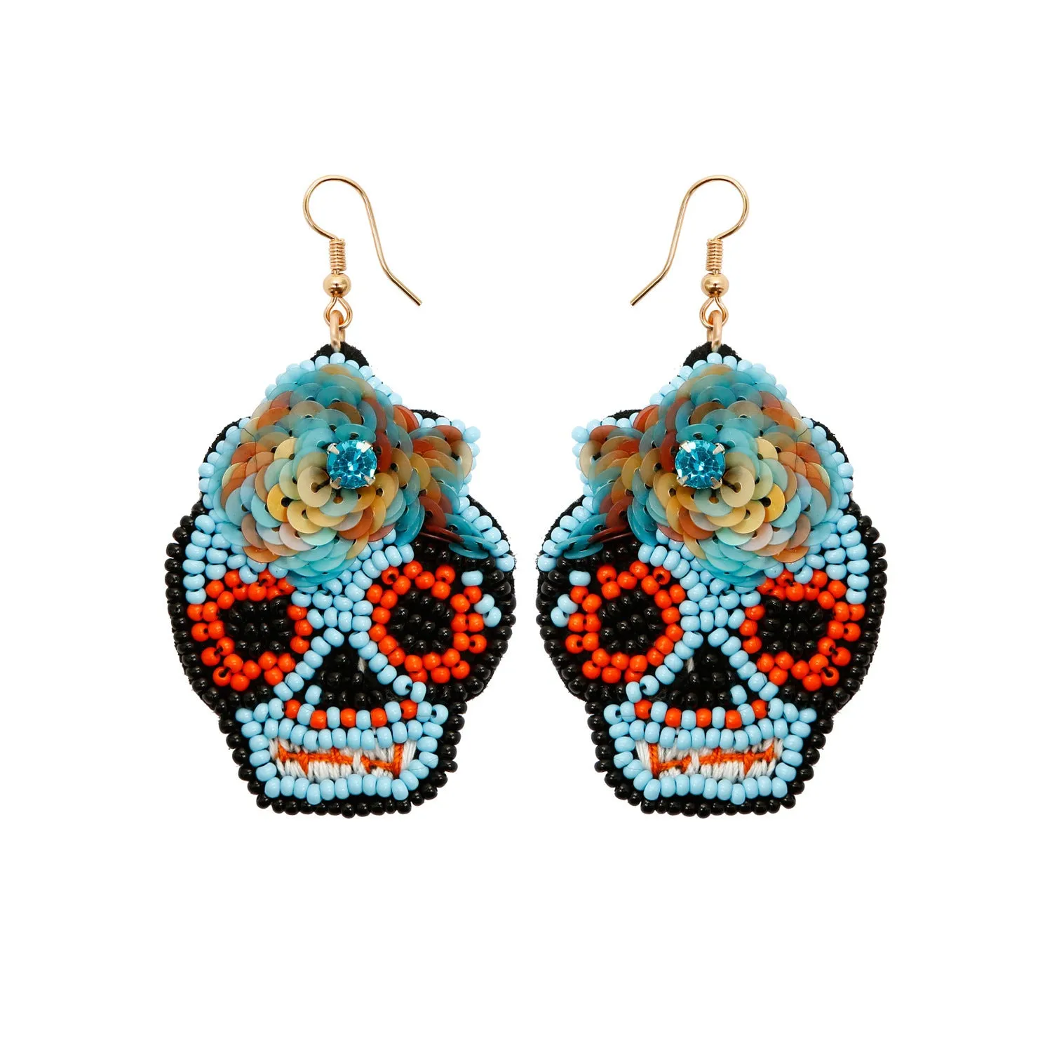 Wholesale Halloween Hat Ghost Creative Rice Bead Pumpkin Bat Exaggerated Earrings