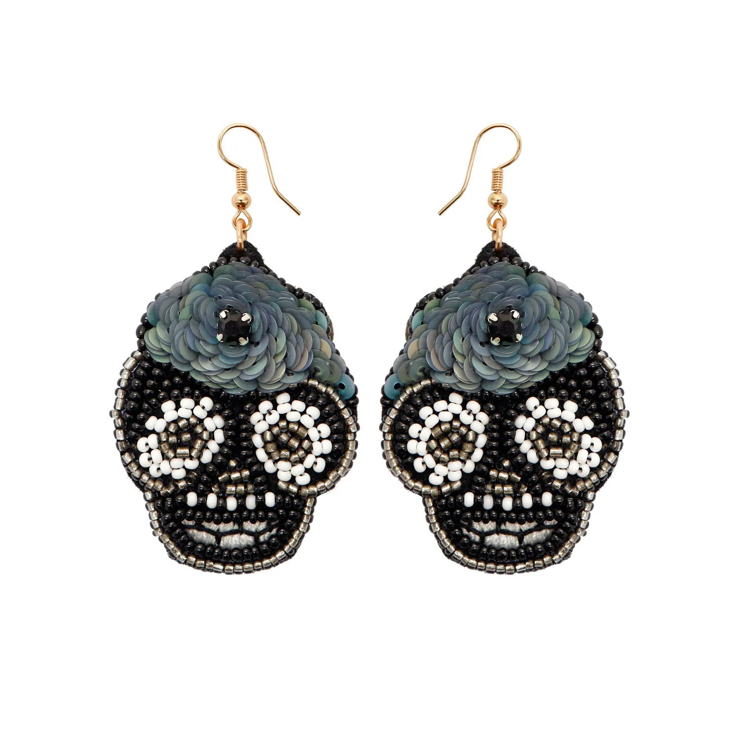 Wholesale Halloween Hat Ghost Creative Rice Bead Pumpkin Bat Exaggerated Earrings