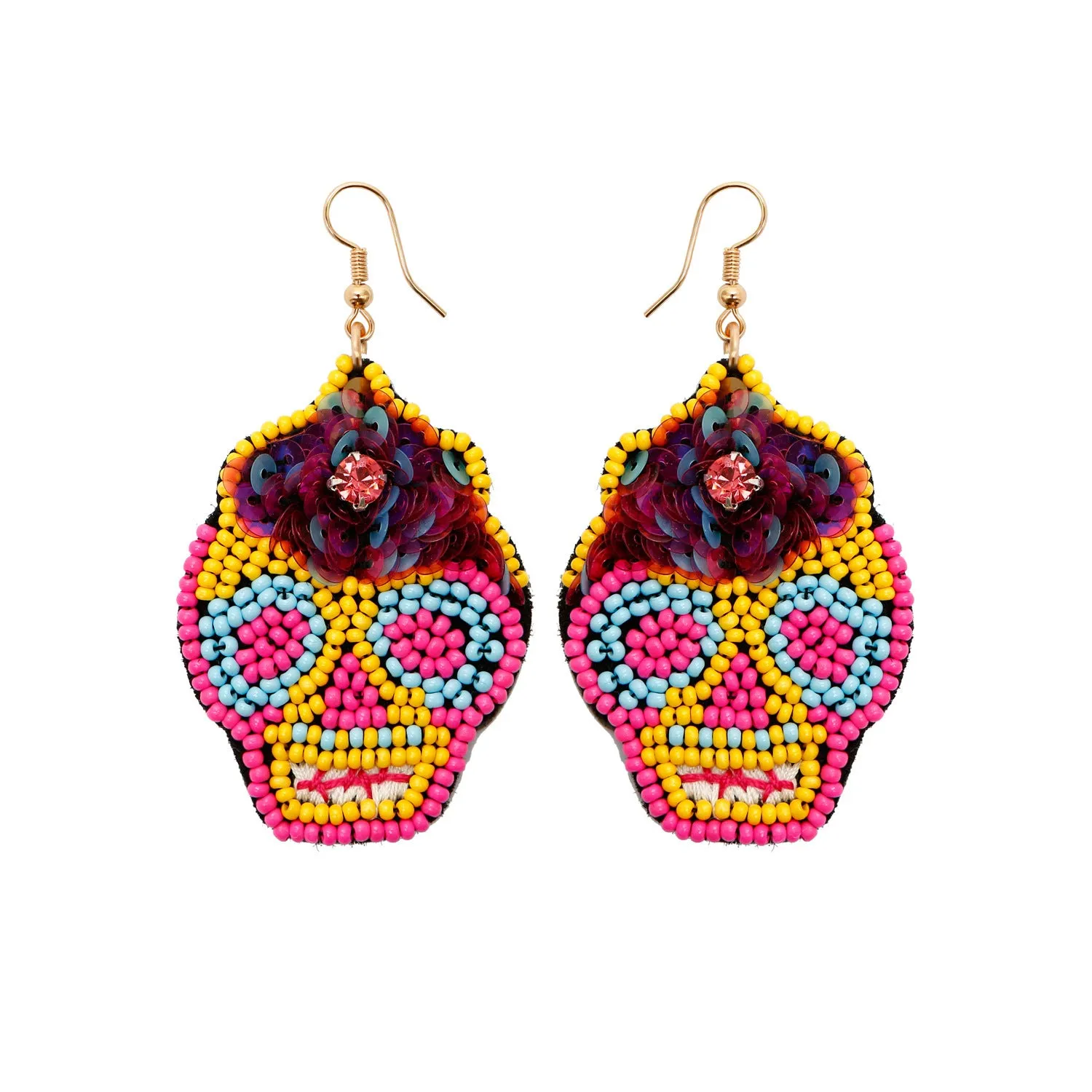 Wholesale Halloween Hat Ghost Creative Rice Bead Pumpkin Bat Exaggerated Earrings