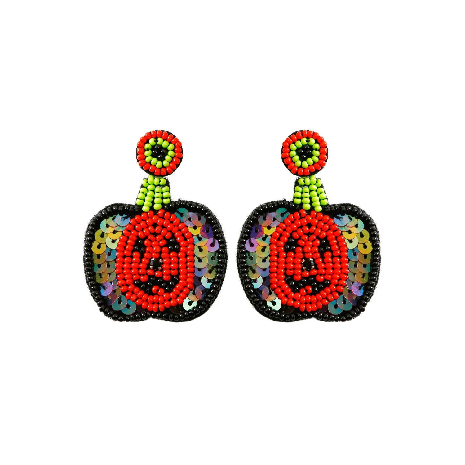 Wholesale Halloween Hat Ghost Creative Rice Bead Pumpkin Bat Exaggerated Earrings