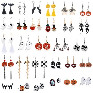 Wholesale Halloween Horror Funny Skull Spider Earrings