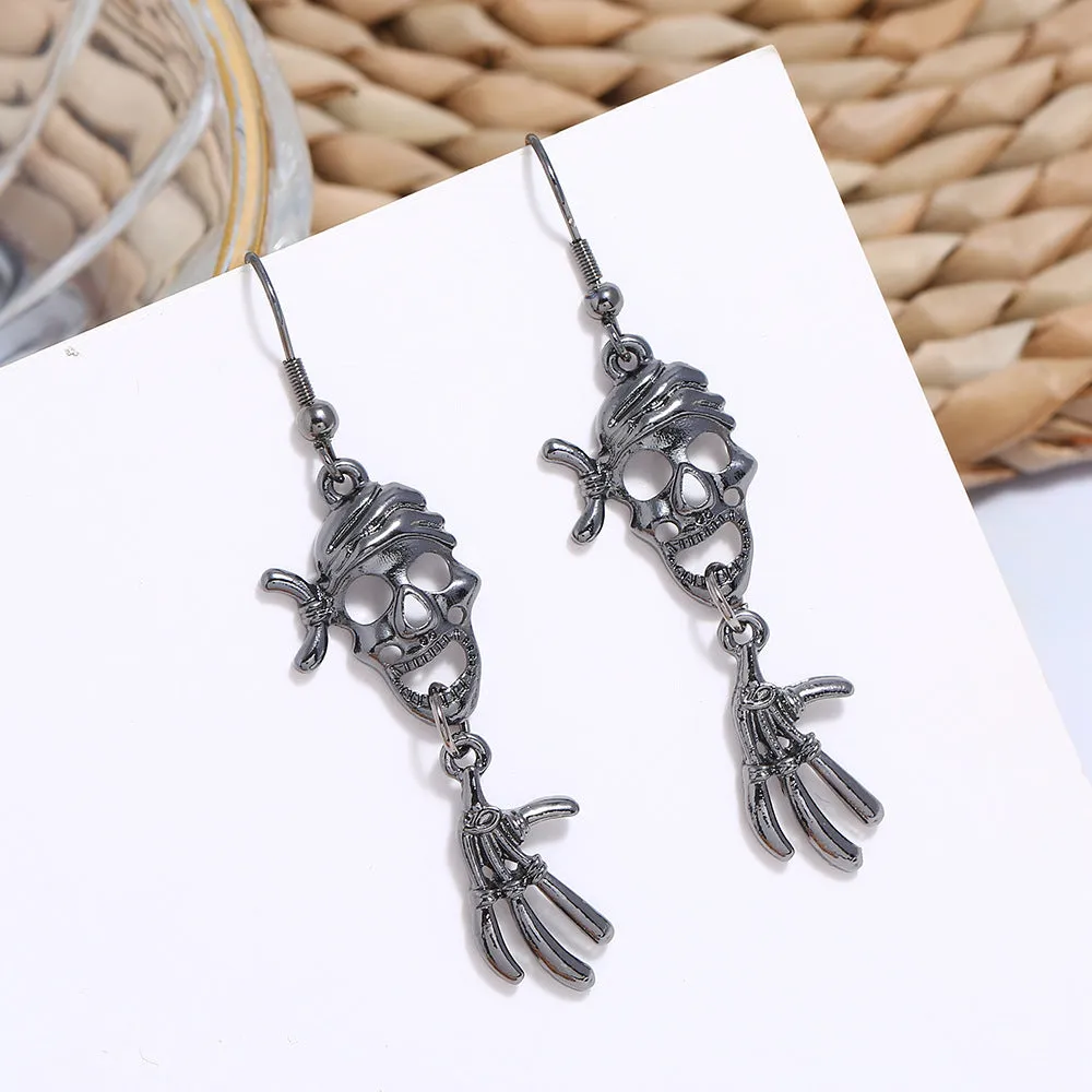 Wholesale Halloween Horror Funny Skull Spider Earrings