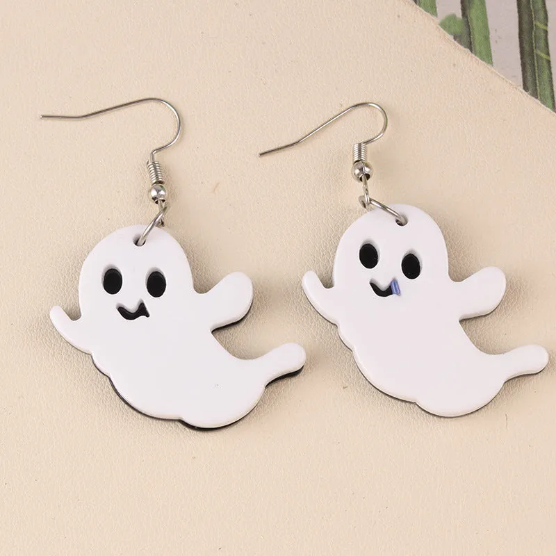 Wholesale Halloween Horror Spider Ghost Acrylic Earrings