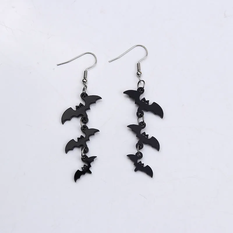 Wholesale Halloween Ladder Bat Acrylic Earrings