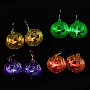 Wholesale Halloween LED Jack-o-lantern Halloween Glow Earrings