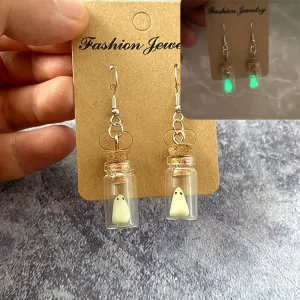 Wholesale Halloween Luminous Devil Soft Clay Glow Horror Personality Earrings