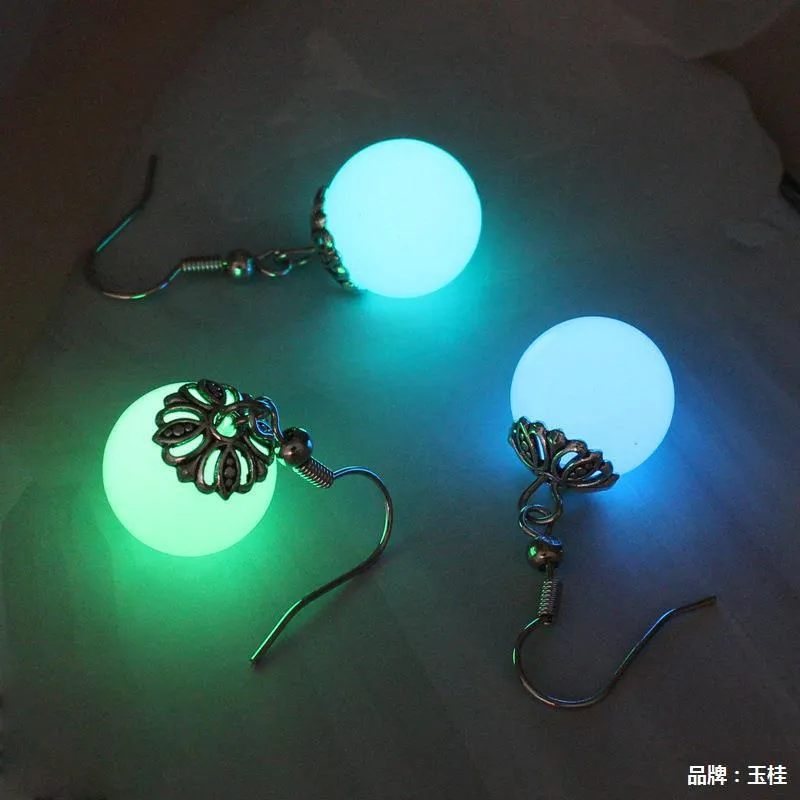 Wholesale Halloween Luminous Three-dimensional Luminous Pearl Earrings Simple Personality Creative Earrings