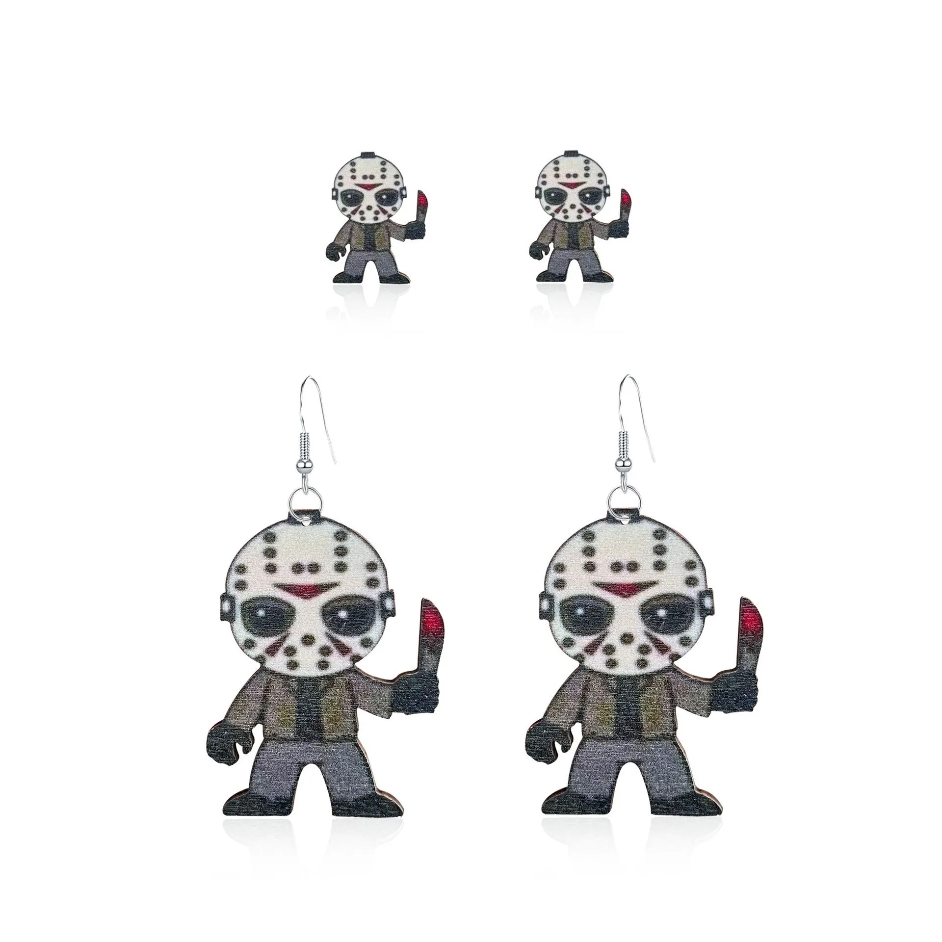Wholesale Halloween Movie Horror Character Wooden Earrings