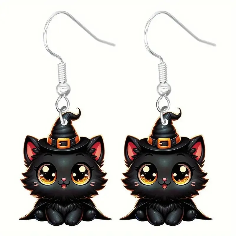 Wholesale Halloween Mummy Pumpkin Black Cat Devil Skeleton Earrings