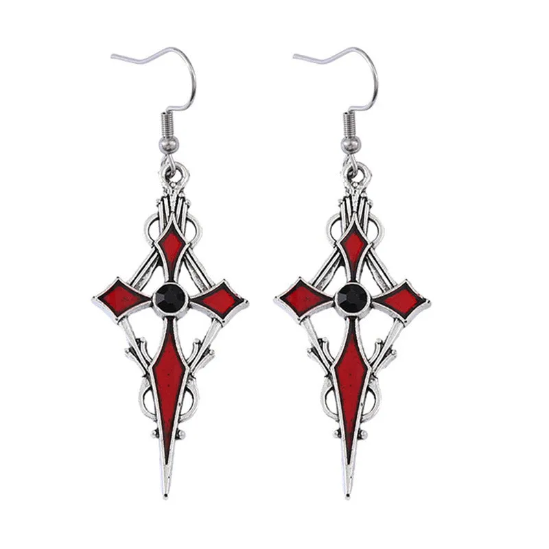 Wholesale Halloween Pointed Cross Vampire Necklace