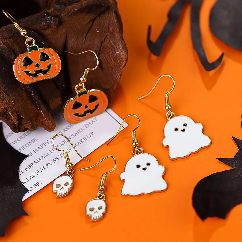 Wholesale Halloween Pumpkin Ghost Skull Earrings