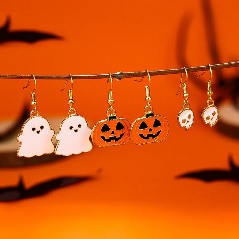 Wholesale Halloween Pumpkin Ghost Skull Earrings
