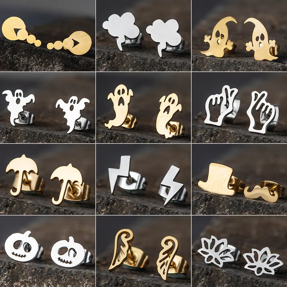 Wholesale Halloween Pumpkin Stainless Steel Earrings