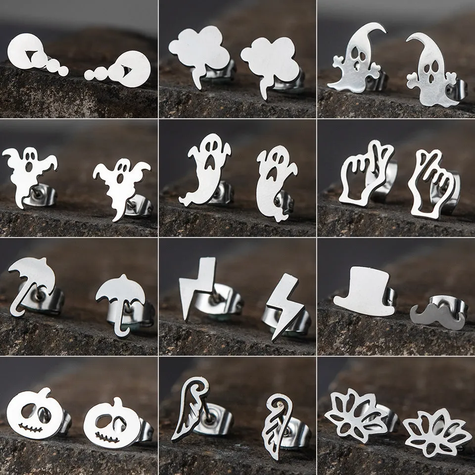 Wholesale Halloween Pumpkin Stainless Steel Earrings
