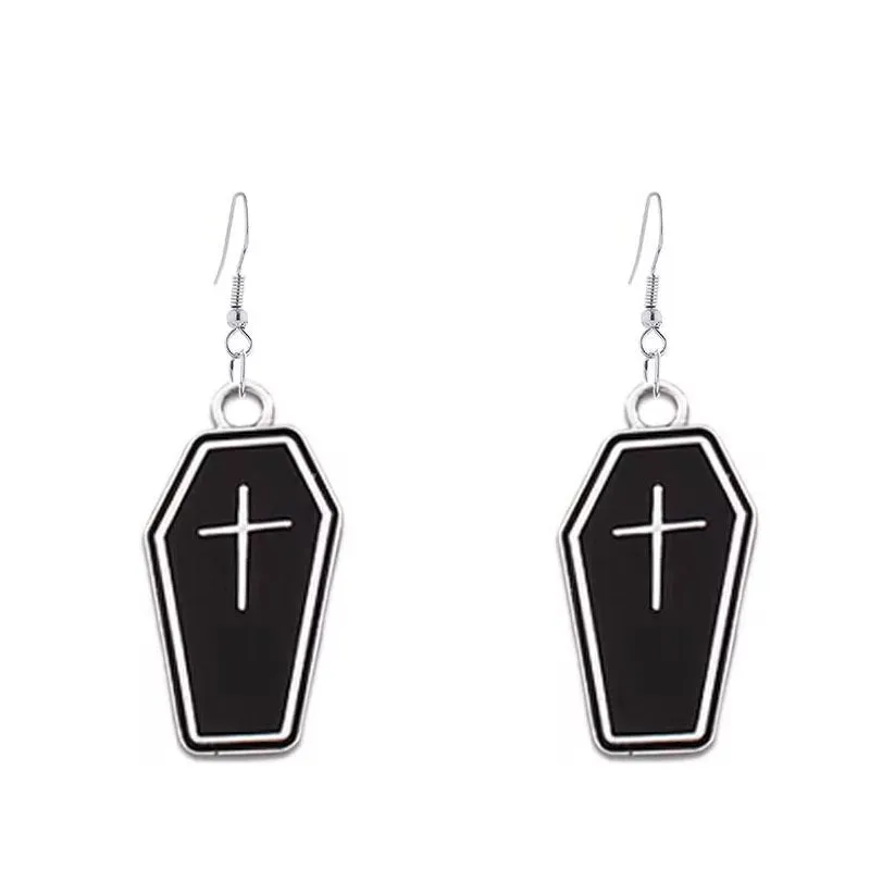 Wholesale Halloween Punk Style Dark Butterfly Skull Series Skull Alloy Earrings