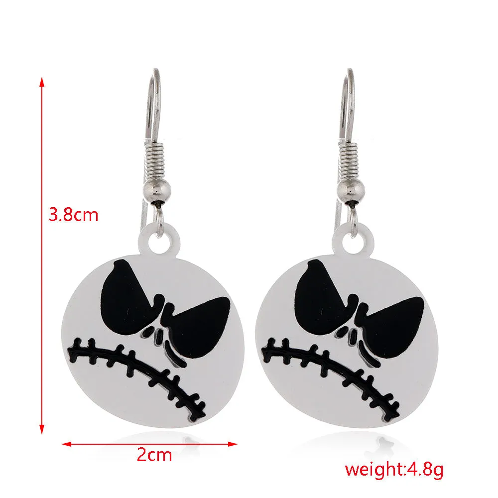 Wholesale Halloween Scary Funny Spider Pumpkin Alloy Dripping Oil Earrings