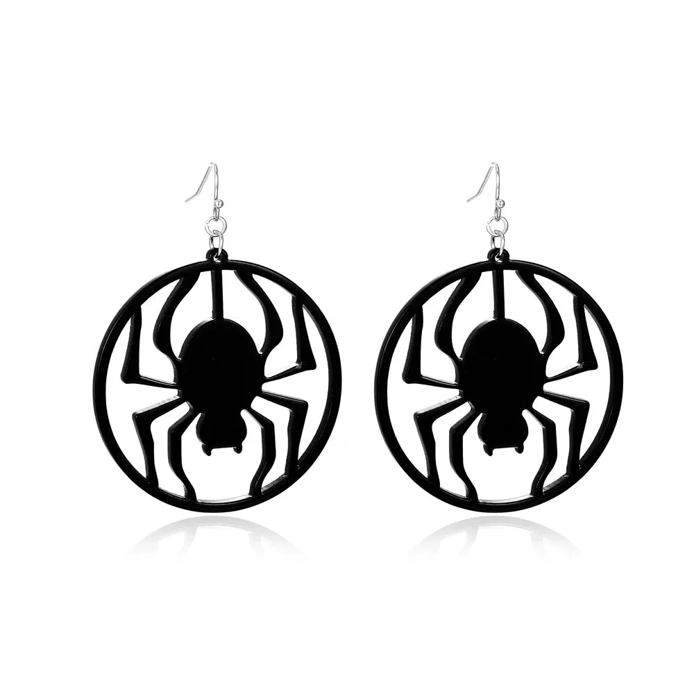 Wholesale Halloween Series Funny Spider Skull Earrings