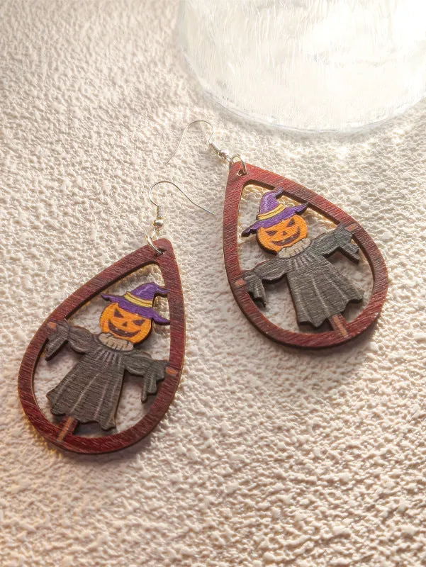 Wholesale Halloween Series Horror Ghost Bat Spider Skull Earrings