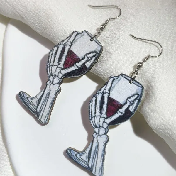 Wholesale Halloween Series Horror Ghost Bat Spider Skull Earrings