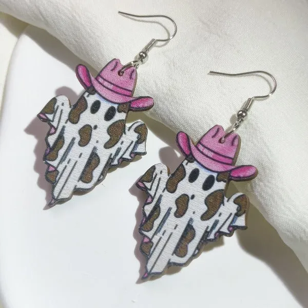 Wholesale Halloween Series Horror Ghost Bat Spider Skull Earrings