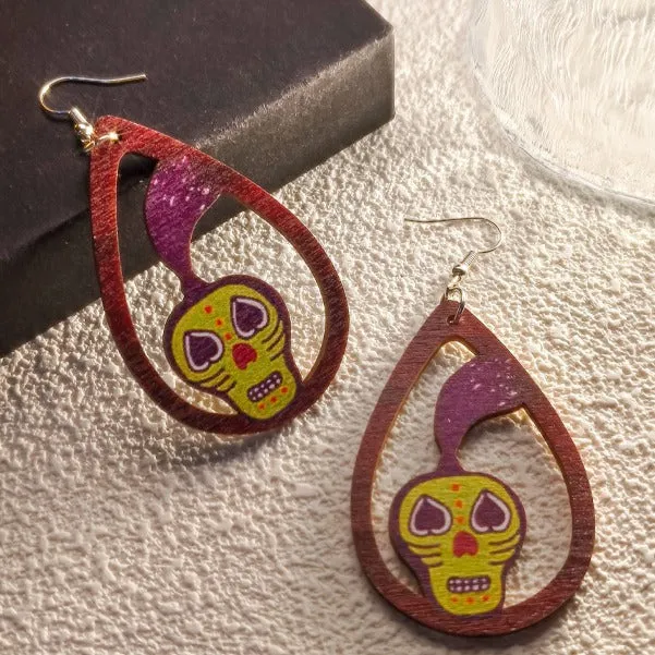 Wholesale Halloween Series Horror Ghost Bat Spider Skull Earrings