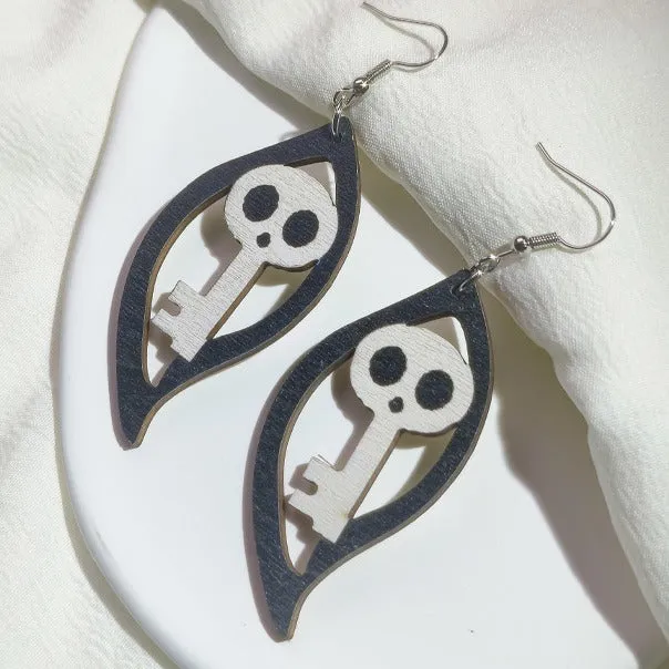 Wholesale Halloween Series Horror Ghost Bat Spider Skull Earrings