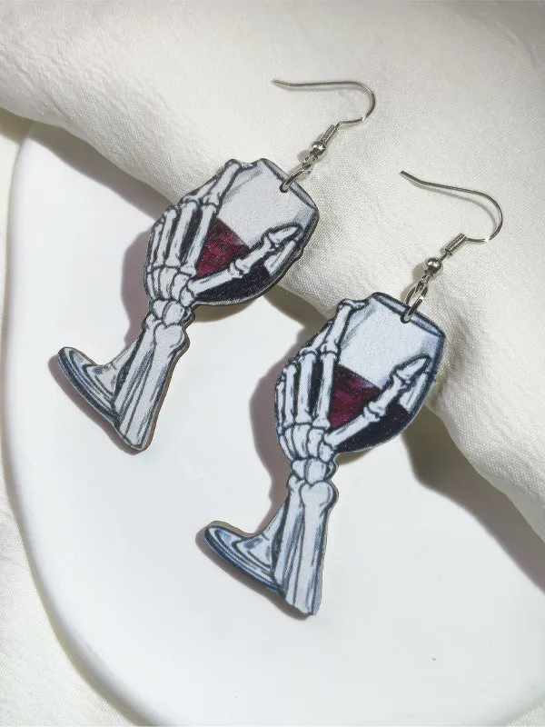 Wholesale Halloween Series Horror Ghost Bat Spider Skull Earrings