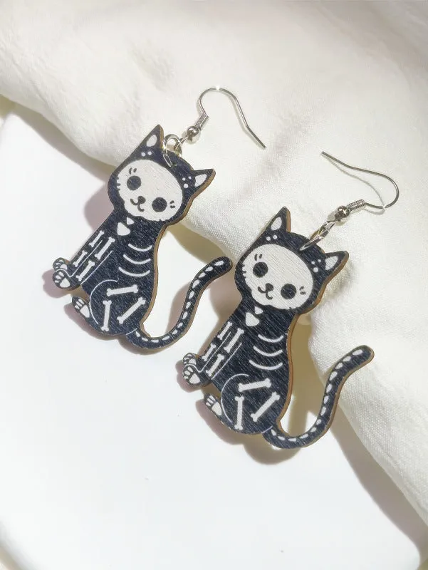 Wholesale Halloween Series Horror Ghost Bat Spider Skull Earrings